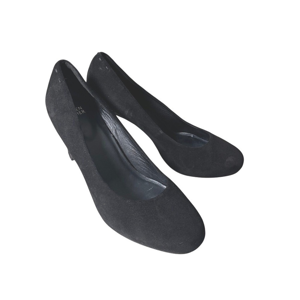 Eileen Fisher Size 9.5 Black Suede Round Toe Formal Prof Pumps Womens Italy